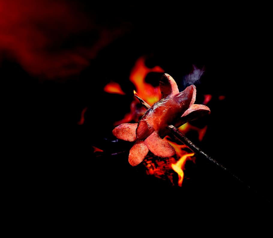 fire, benefit from, barbecue, red, fire - Natural Phenomenon HD wallpaper