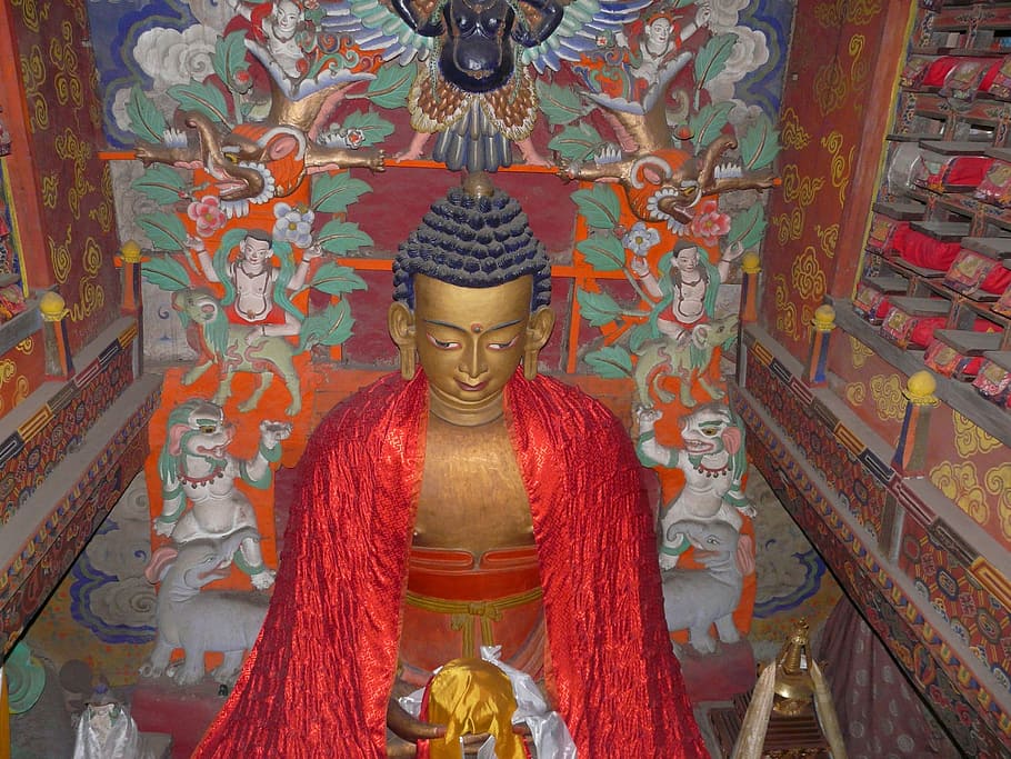 buddha, temple, buddhist, statue, buddhist niches, human representation, HD wallpaper
