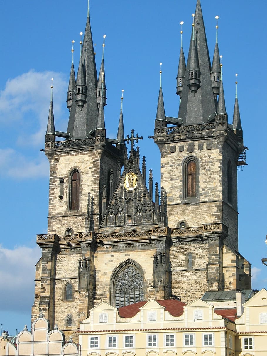 Czech Republic, Prague, Tyn Church, tower, religion, architecture, HD wallpaper