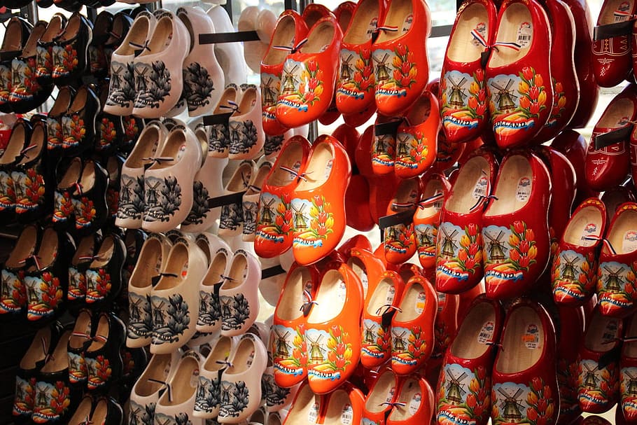 display, store, clogs, trade, showcase, colors, netherlands HD wallpaper