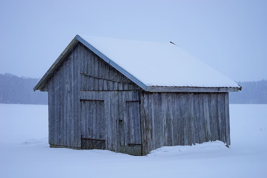 hut, snow, log cabin, scale, wintry, cold, frost, winter, snowy HD wallpaper