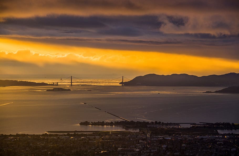 background, sanfrancisco, sunset, light, night, dark, cloud HD wallpaper