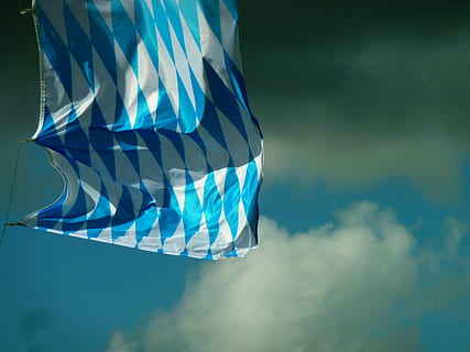 Flag, Blue, White, Bavaria, Flutter, blue white, bavarian flag HD wallpaper