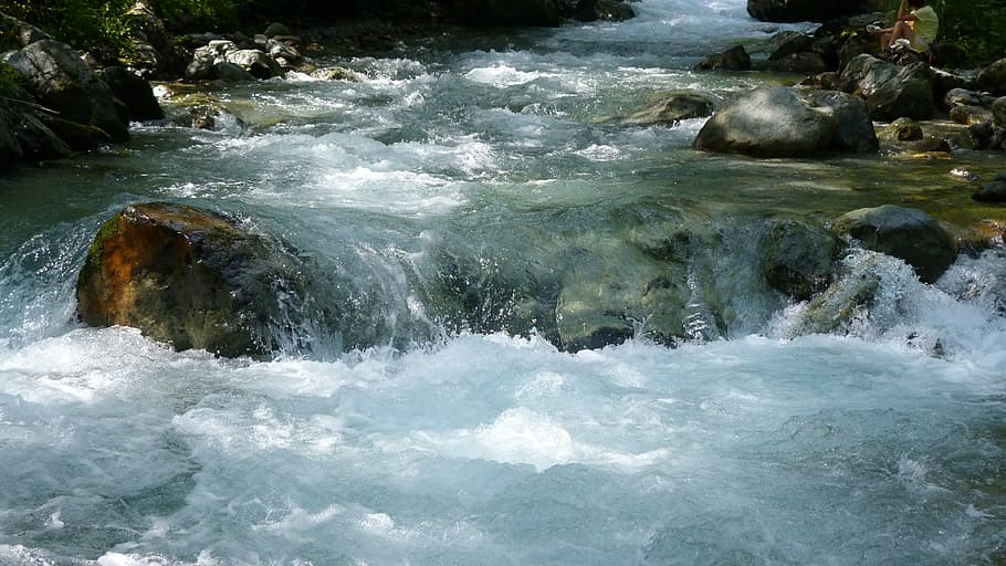 river, water courses, nature, stream, waterfall, outdoors, rock - Object HD wallpaper