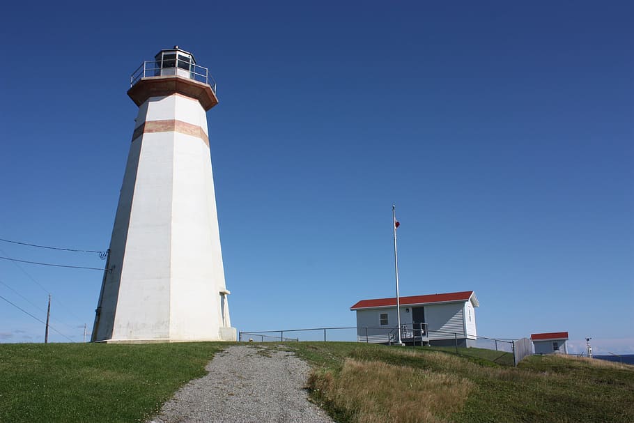 Lighthouse, Cape Ray Lighthouse, newfoundland, canada, direction HD wallpaper