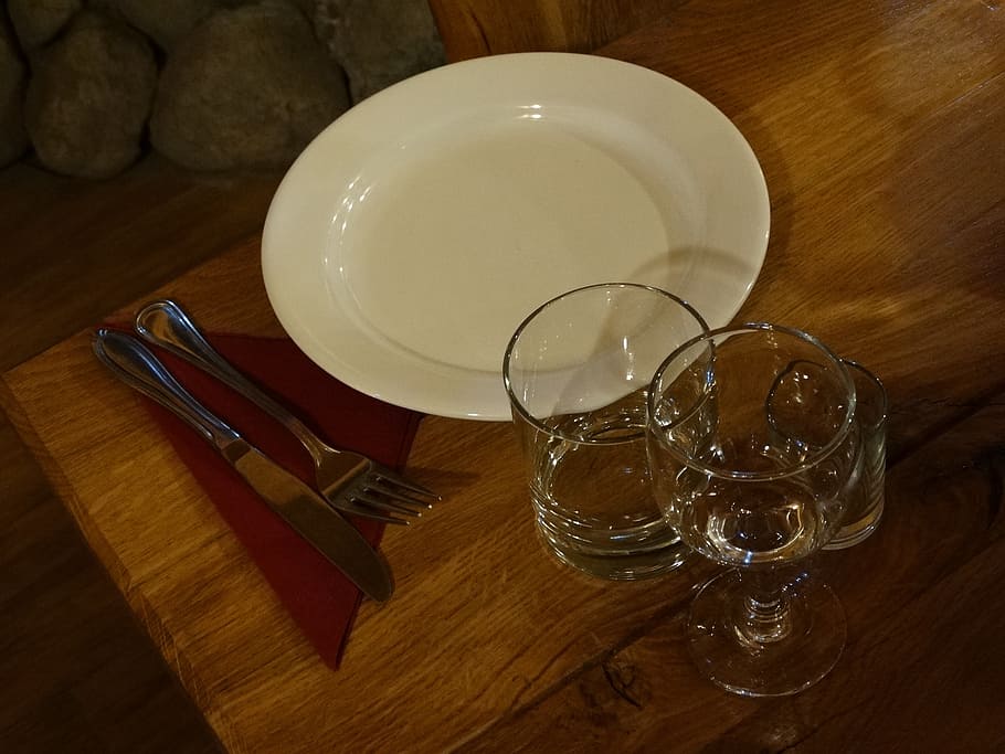 dining, plate, glass, table, household equipment, drinking glass HD wallpaper