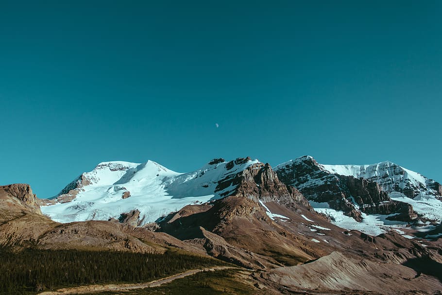 landscape photography mountain range with snow, landscape photo of snow filled mountain HD wallpaper