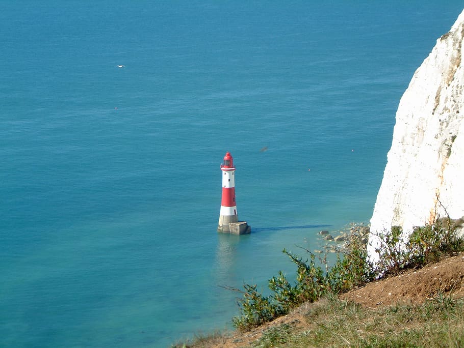 lighthouse, ocean, nature, sea, guidance, water, safety, direction HD wallpaper
