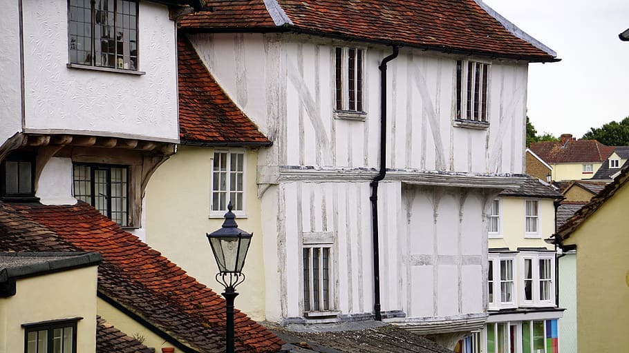 Old, Building, Structure, exterior, timber, window, town, medieval HD wallpaper