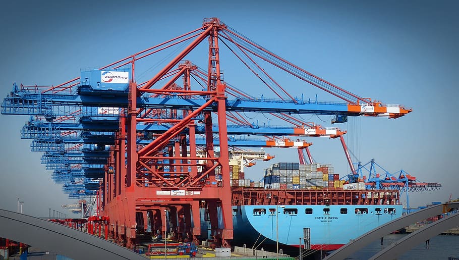 Container Gantry Crane, Container, container handling, container ship HD wallpaper