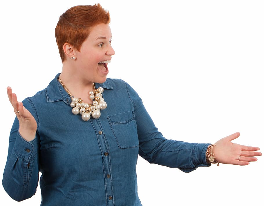 woman wearing teal button-up shirt, poses, elearning, female HD wallpaper