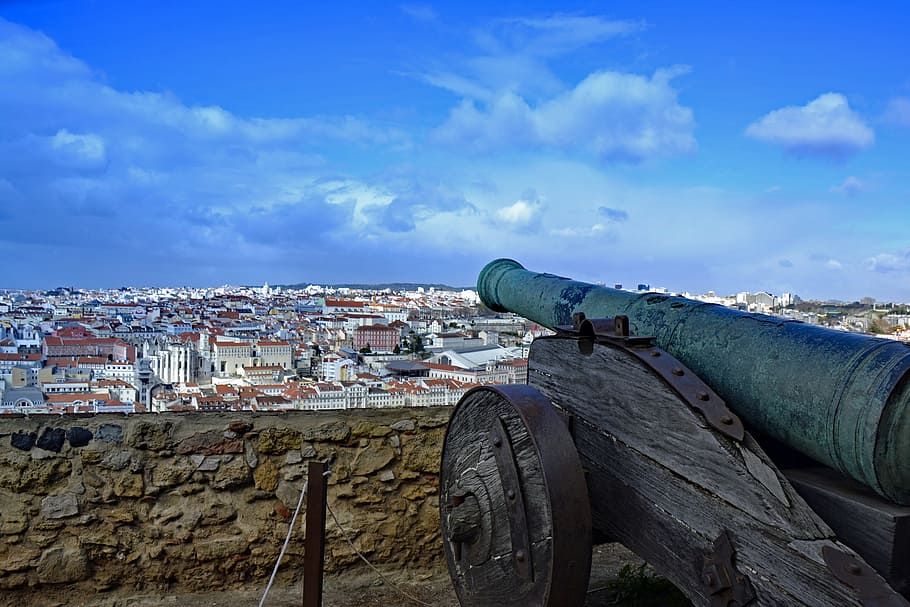 Lisbon, Portugal, Castle Of Sao Jorge, ruin, middle ages, moors