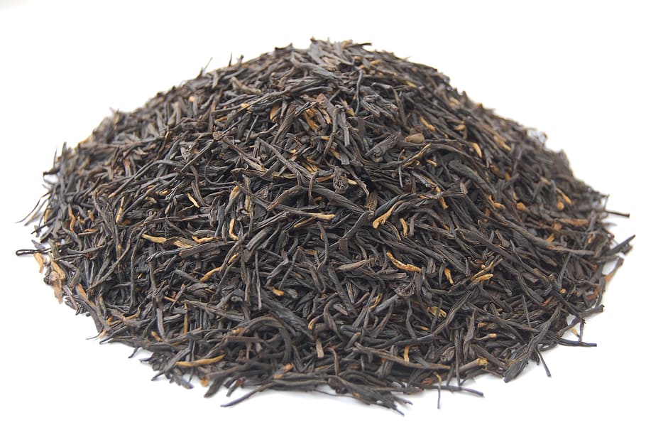 Black Tea, Aroma, dry, close-up, isolated, food, heap, white Background HD wallpaper
