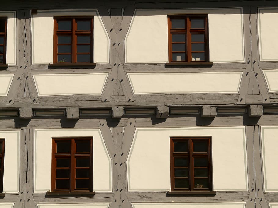 Fachwerkhaus, Window, Truss, Facade, Bar, building, shutters HD wallpaper