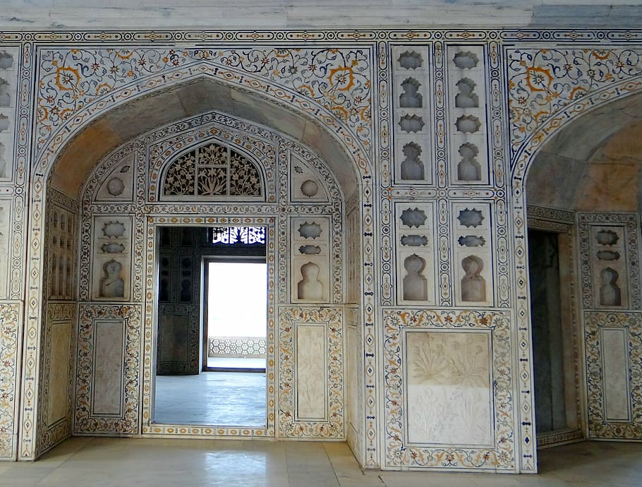 interior, marble inlay, precious stones inlaid, agra fort, musamman burj