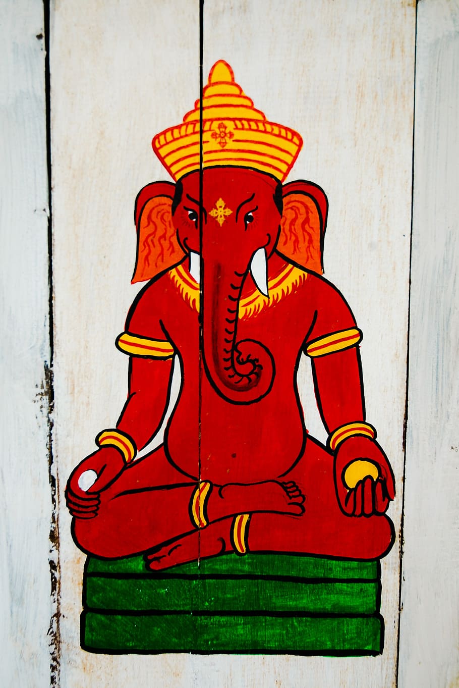 nepal, hinduism, ganesha, art and craft, creativity, red, close-up, HD wallpaper