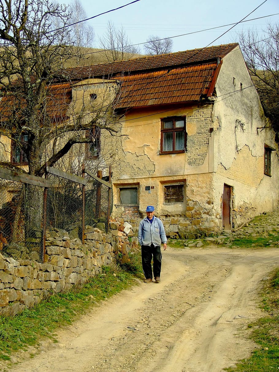 Poor, Men, Person, Street, urban, romania, old, walking, poverty