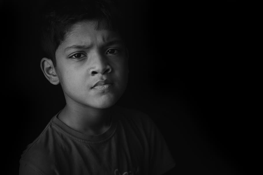 arunabh, portrait, indian, boy, mono, black and white, headshot, HD wallpaper