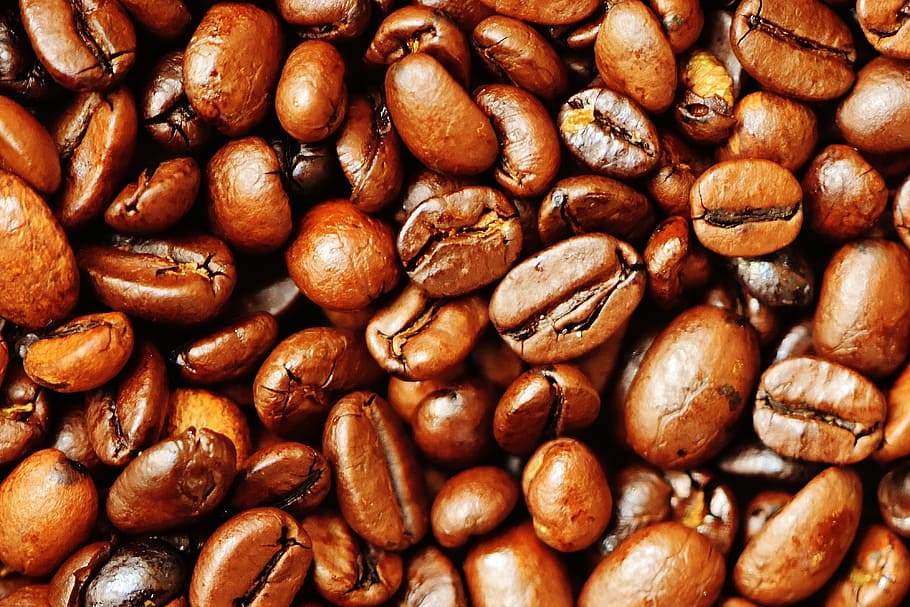 pile of coffee beans, cafe, roasted, caffeine, brown, aroma HD wallpaper