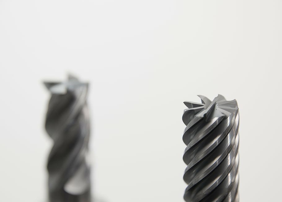 gray drill bit, milling, milling machine, drilling, tool, metal HD wallpaper