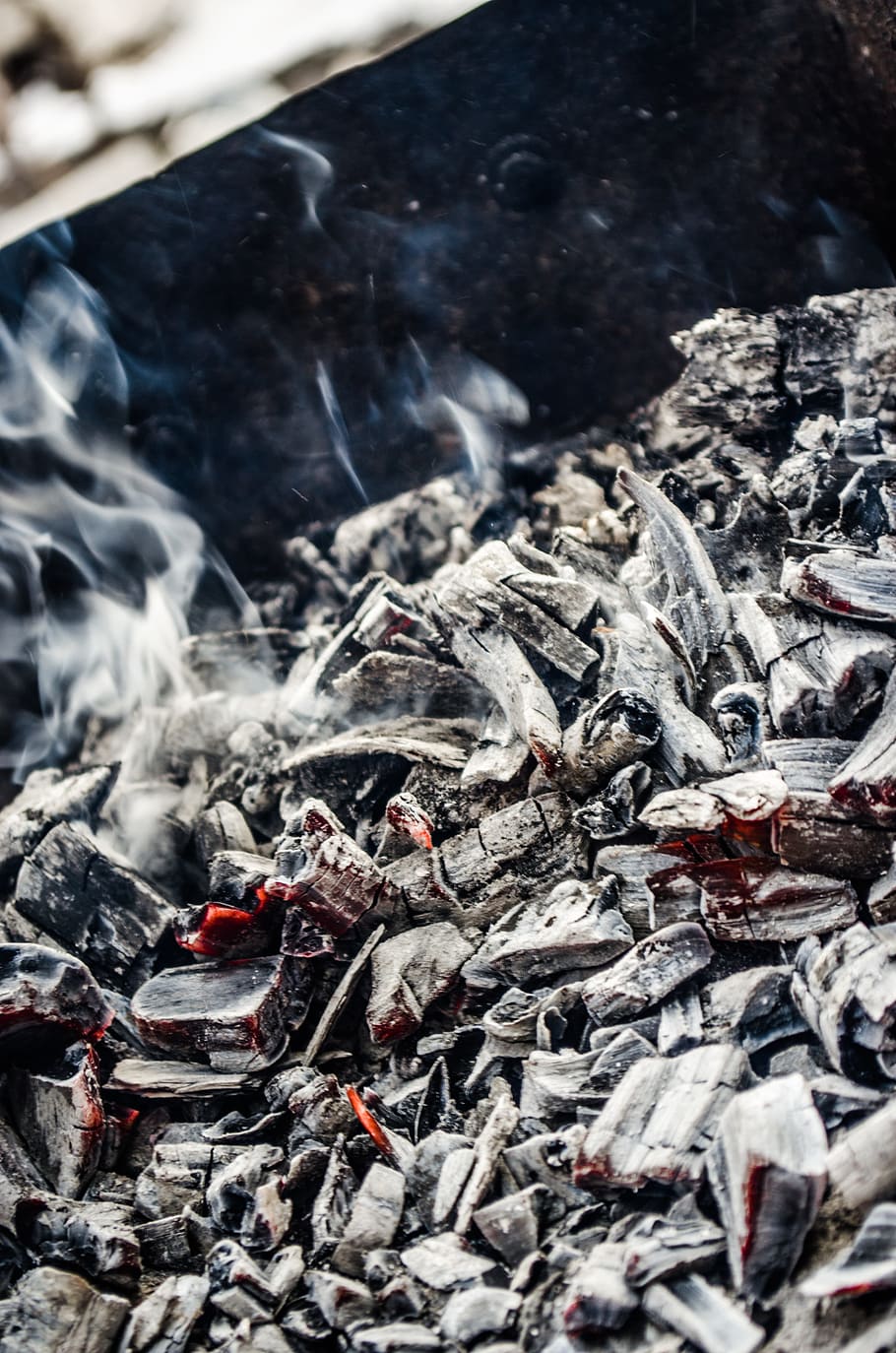 coal, ashes, fire, remains, blaze, charcoal, smoke, heat, burning HD wallpaper