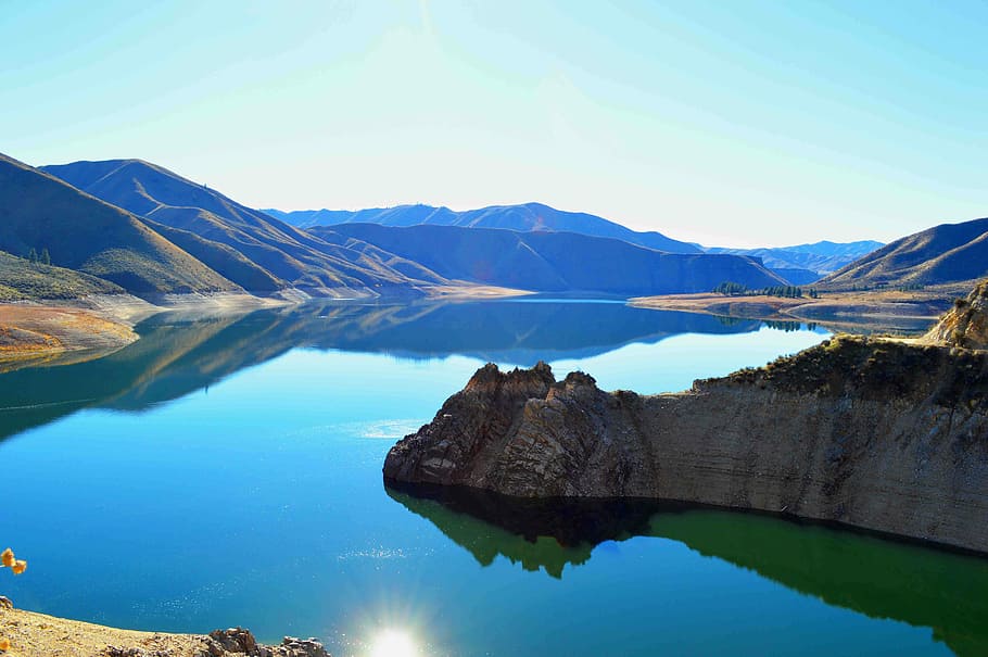 body of water during daytime, Landscape, Lake, Blue, Water, Mountain, HD wallpaper