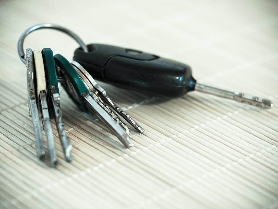 assorted keys, car keys, keychain, metal, door key, symbols, house keys