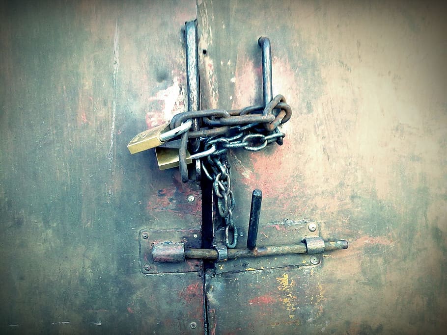 padlock, bolt, padlocks, string, old, closed, door, entrance HD wallpaper