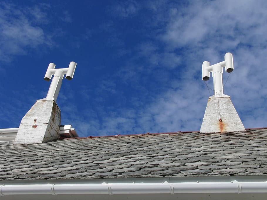 Pipe, Blue Sky, Construction, Metal, pollution, chimney, white HD wallpaper