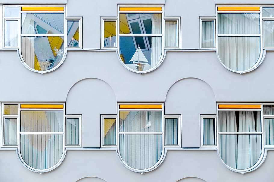 white painted walls, building, home, facade, design, modern HD wallpaper