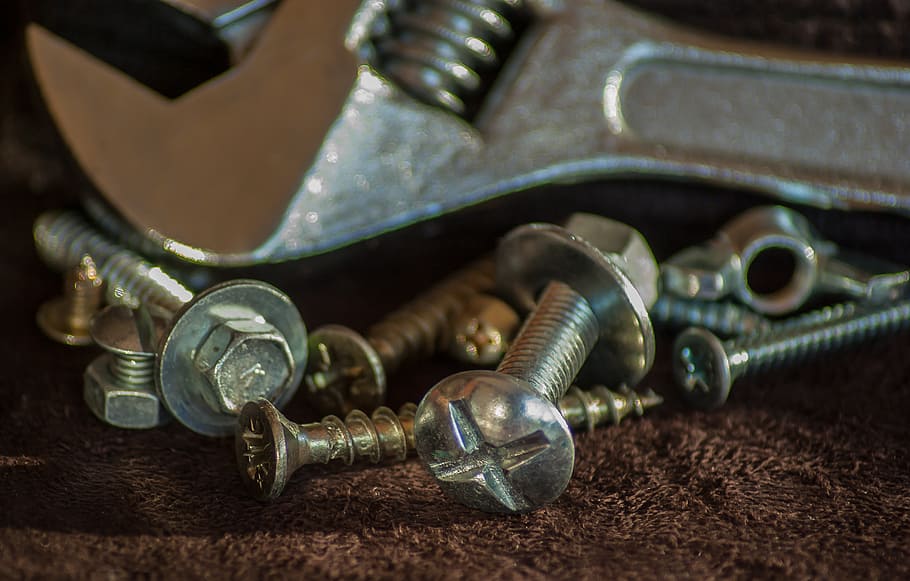 bolt, screw, fixing, nut, clamp, metal, close-up, indoors, no people HD wallpaper