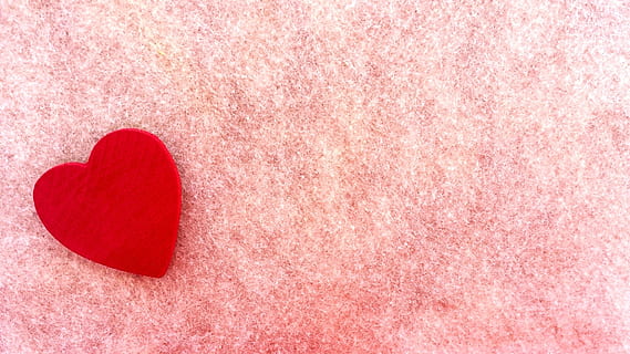 red heart ornament on top of pink textile, love, symbol, romance HD wallpaper