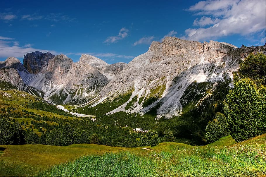 snow, landscape, mountains, nature, adventure, alpine, clouds HD wallpaper
