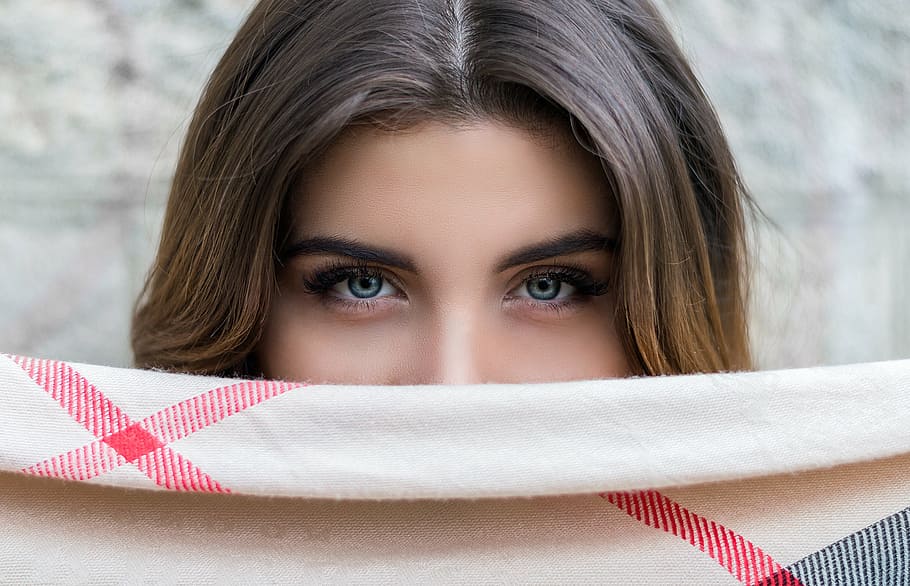 woman's face, people, eyes, blue, eyebrows, beauty, skin, one woman only