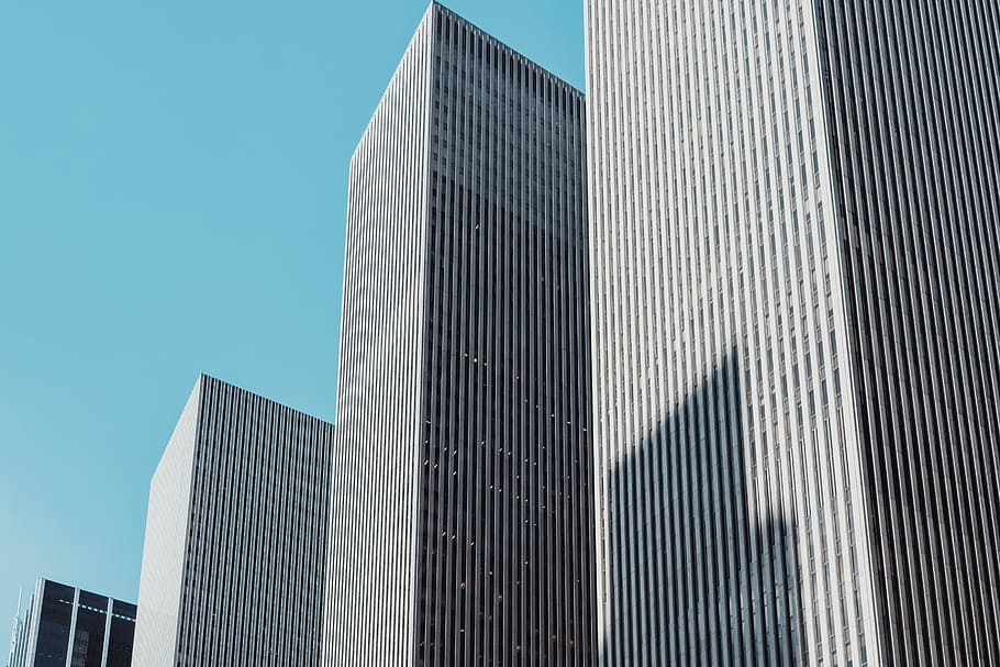 gray buildings during daytime, architecture, skyscraper, geometric HD wallpaper