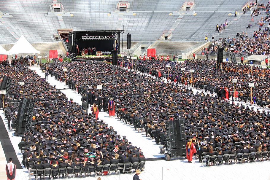 Rows of Graduates in Madison, Wisconsin, people, crowd, spectator HD wallpaper