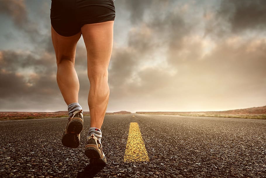 man running on road wallpaper, jogging, sport, sporty, race, continuous operation