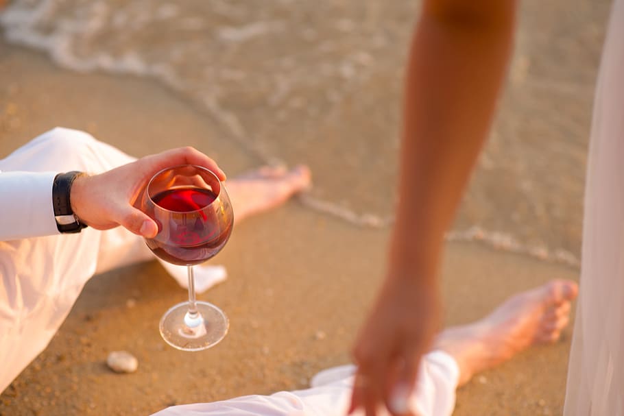 Wine, Beach, Legs, Vacation, Sea, Summer, on the beach, sand HD wallpaper