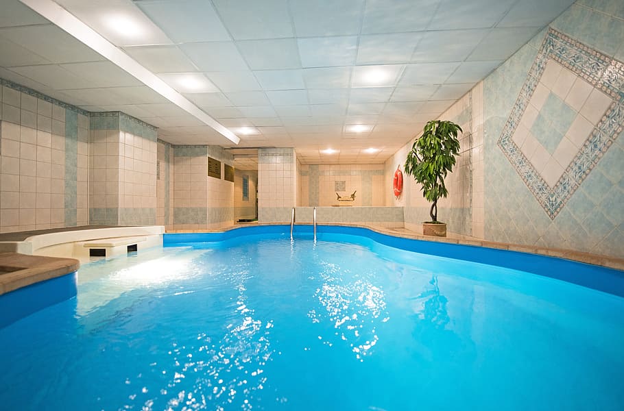 pool, sauna, bath, vacation, hotel dnipro, swimming pool, water, HD wallpaper