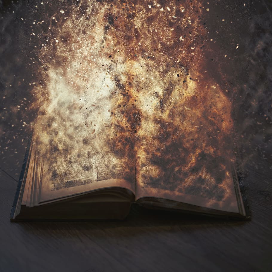 HD wallpaper burning book illustration, fire, open, hot, old, paper