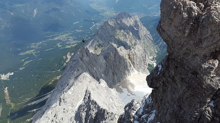 hell valley, zugspitze, summit, ridge, rock ridge, zugspitze massif HD wallpaper