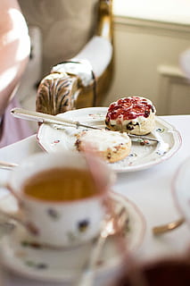 sliced cake served on white ceramic plate, baked pastry on white ceramic plate HD wallpaper