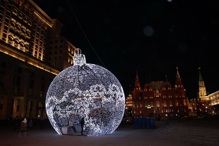 knockout mice square, kremlin, moscow, night, sphere, architecture HD wallpaper