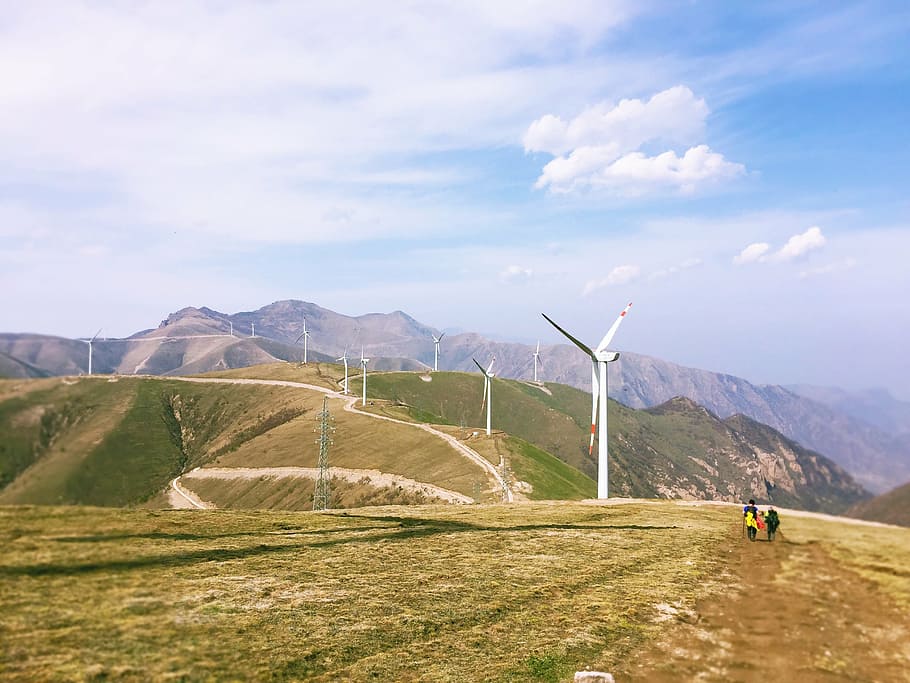 mountain, quiet, nature, turbine, electricity, wind Turbine HD wallpaper