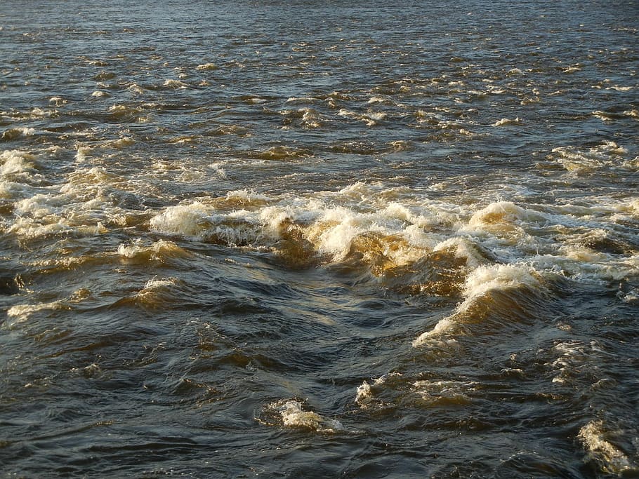 sea waves, water, waterscape, bubbles, splash, flow, motion HD wallpaper