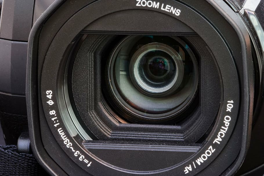 close up photo of 10x optical camera zoom lens, video, camcorder HD wallpaper