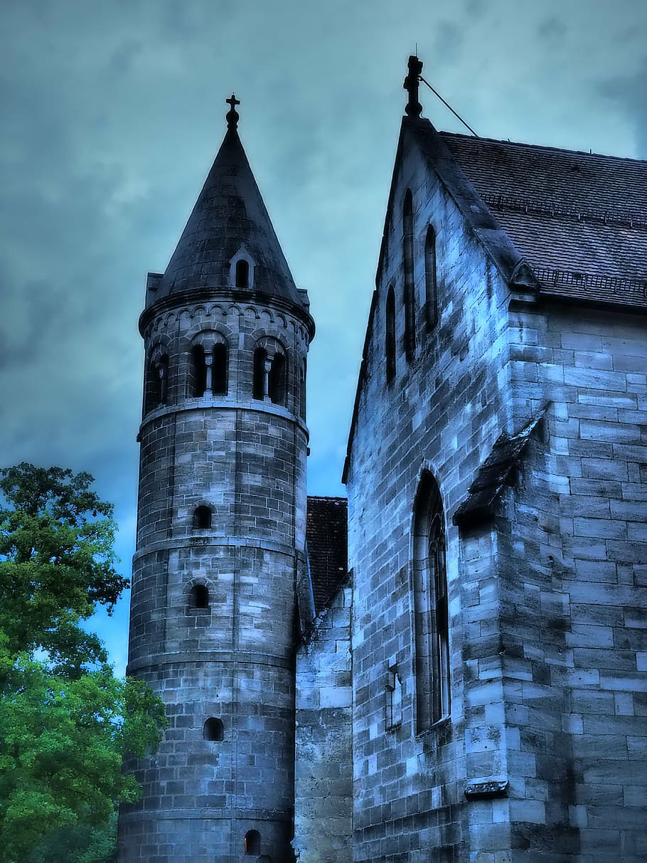 low-angle photography of castle, haunted castle, tower, romantic HD wallpaper