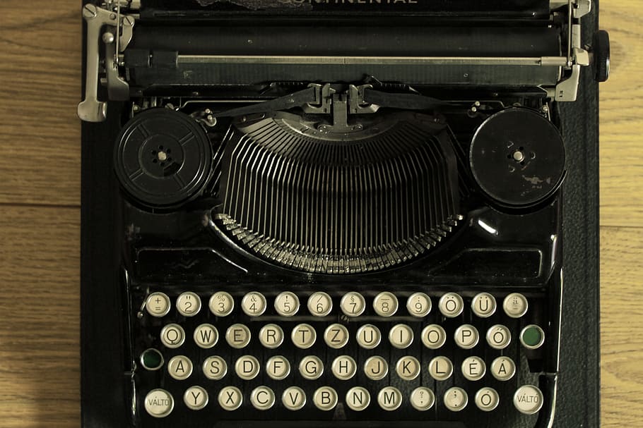 top-view photography of black typewriter, vintage, old, nostalgia