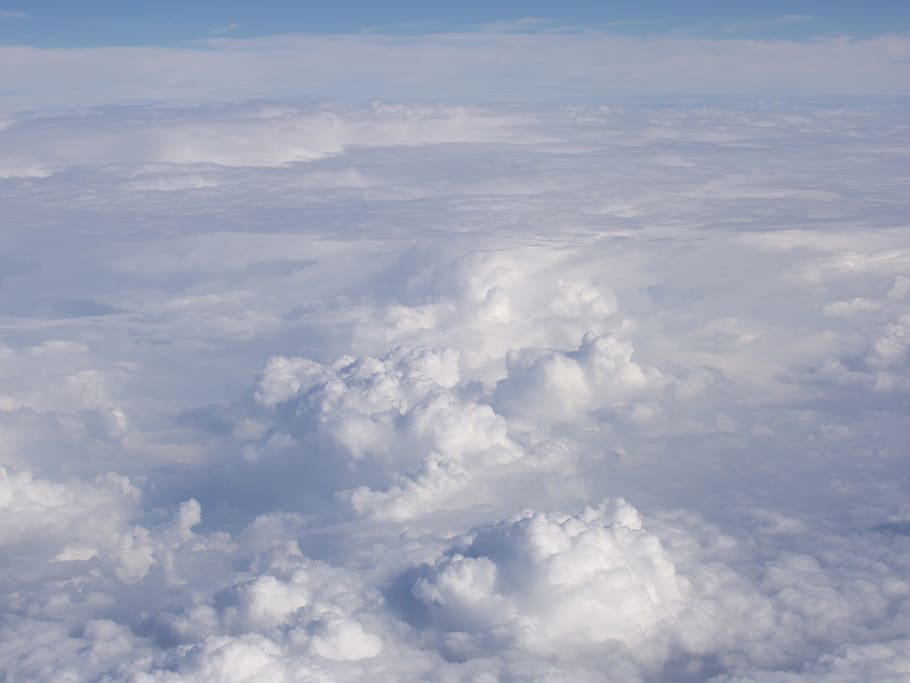 blue, sky, clouds, outdoors, scenic, tranquil, stratosphere HD wallpaper