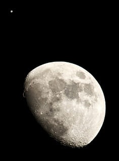 moon telescope view, night, sky, jupiter, planet, outdoors HD wallpaper